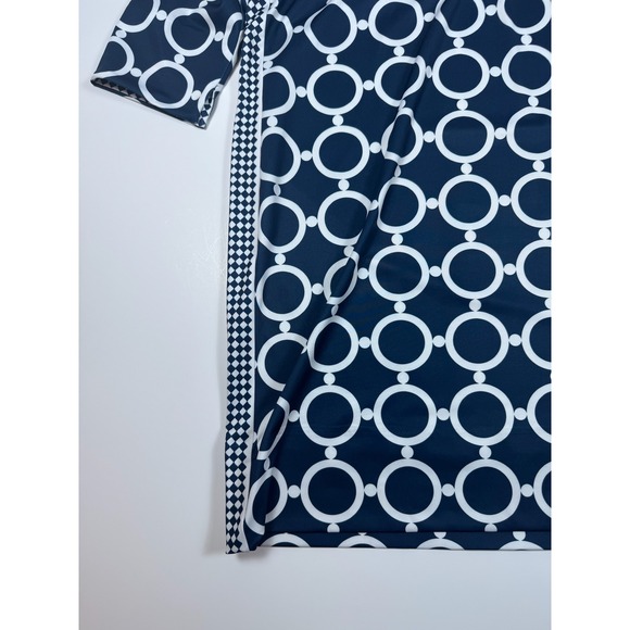 Gretchen Scott Navy White Circle Pattern Everyday Dress XL Preppy Boutique - Picture 6 of 12